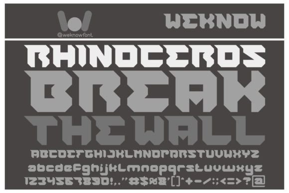 Rhinoceros Break the Wall: A Bold Display Font for Crafters and Product Designers